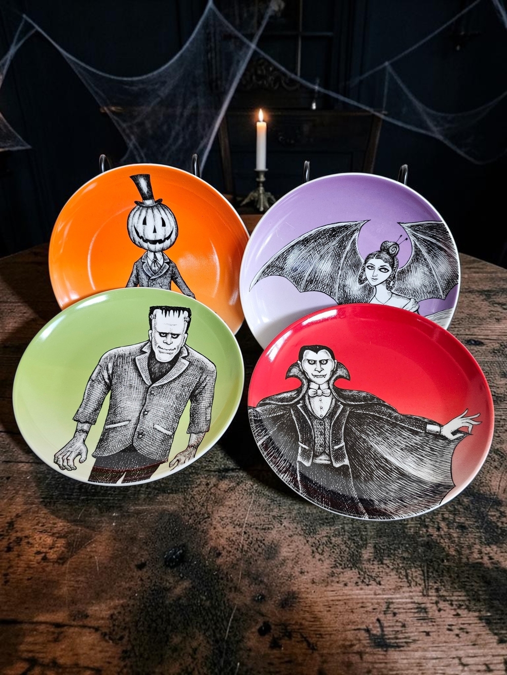 Rare 2008 Vintage Style Dept. 56 Halloween Plates - Full set 6.5"